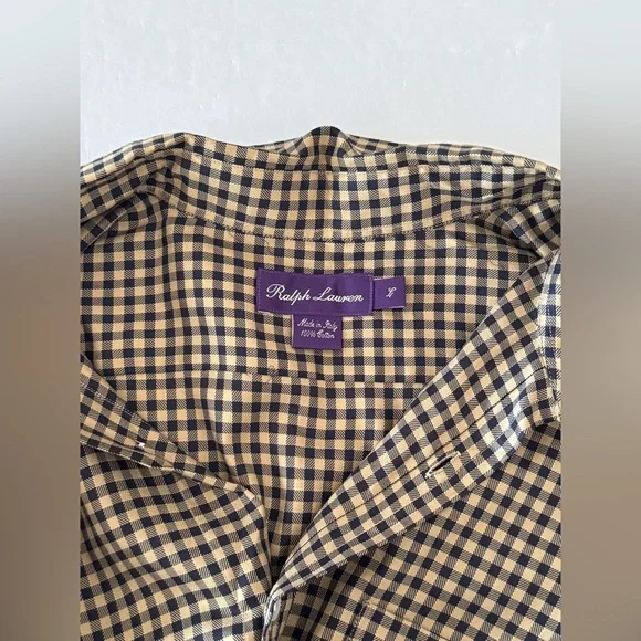 Ralph Lauren Purple Label Brown Check Dress Shirt - Picture 3 of 10